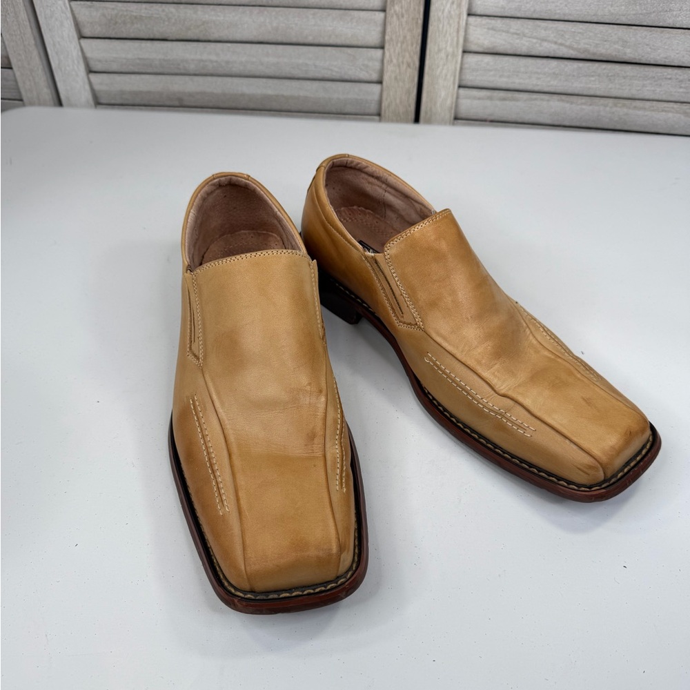 FRATELLI (Select) Men's Leather Square Toe Loafers Tan-11M